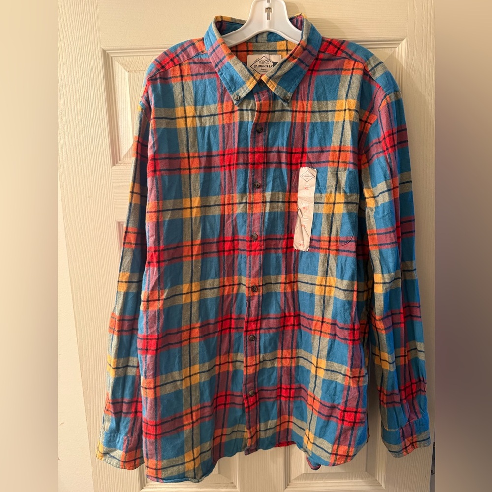 St. John's Bay Mens Classic Fit Long Sleeve Flannel Shirt